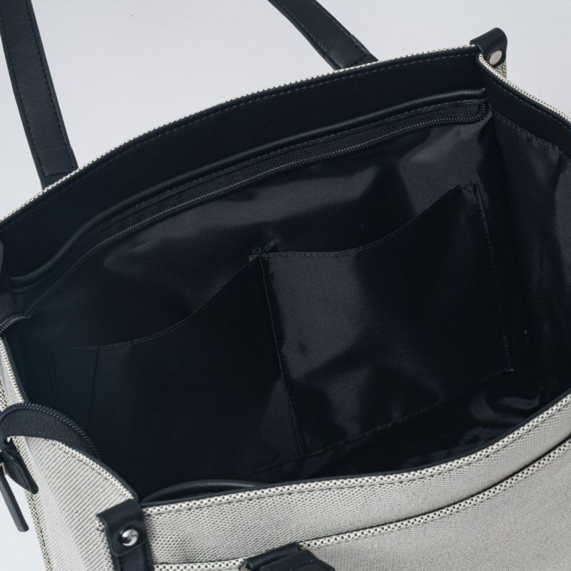 JILL STUART パネル トート ホワイト×ブラック