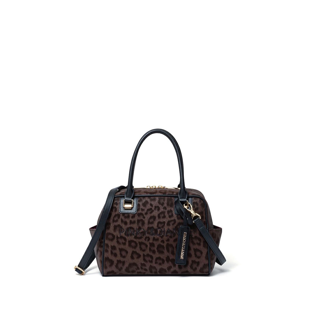 PINKY&DIANNE ソフトレオパード 2WAYボストン ブラウン