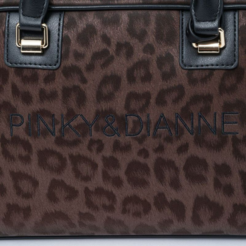 PINKY&DIANNE ソフトレオパード 2WAYボストン ブラウン