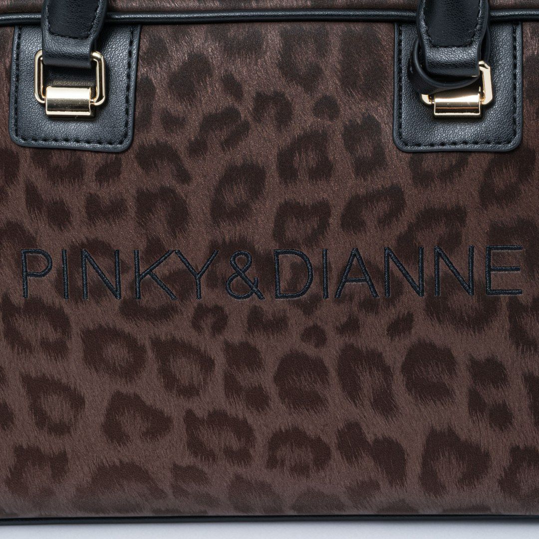 PINKY&DIANNE ソフトレオパード 2WAYボストン ブラウン