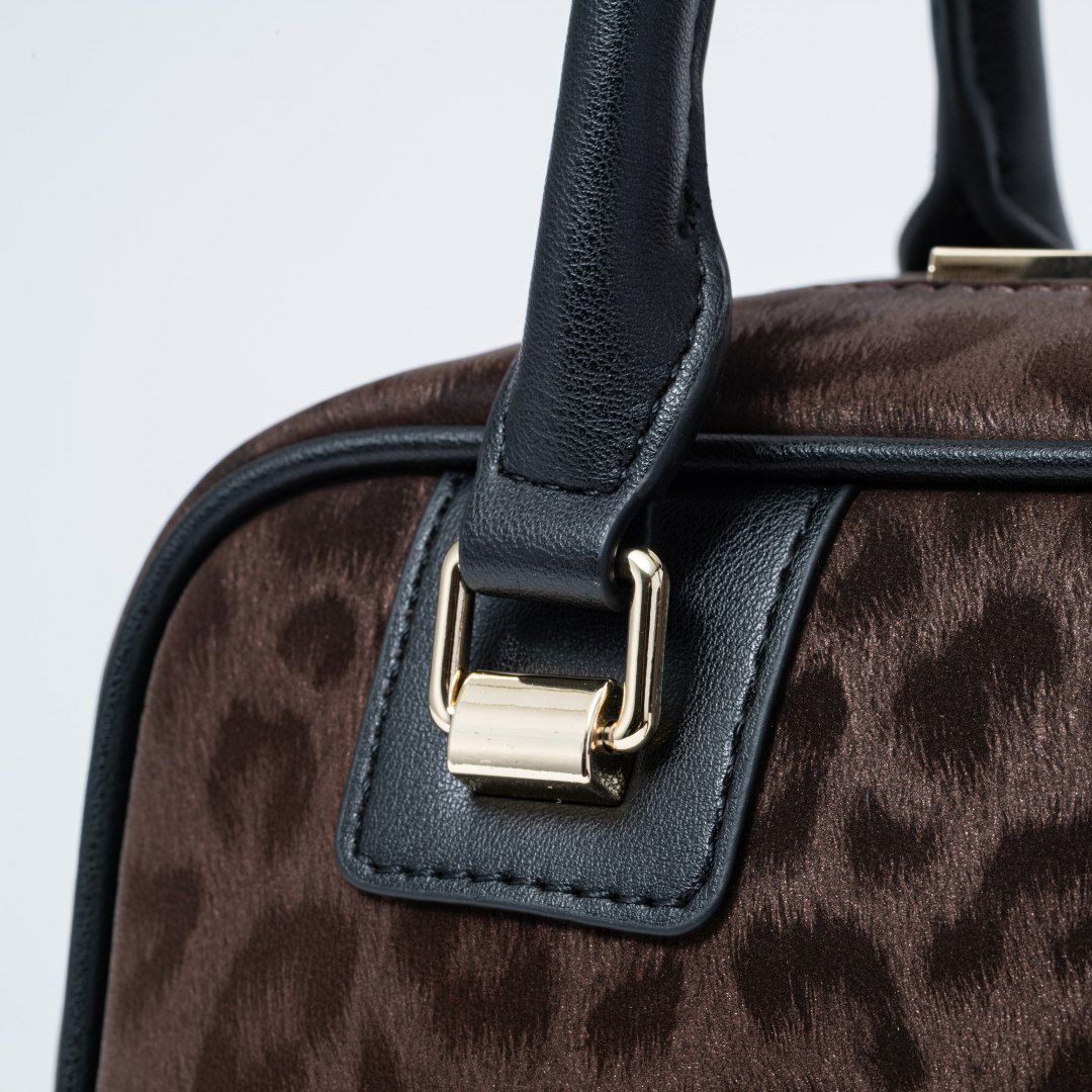 PINKY&DIANNE ソフトレオパード 2WAYボストン ブラウン