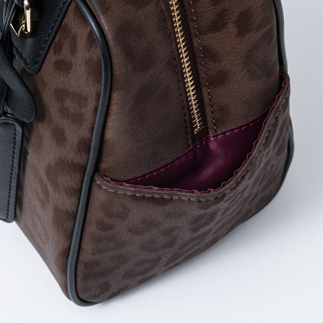 PINKY&DIANNE ソフトレオパード 2WAYボストン ブラウン