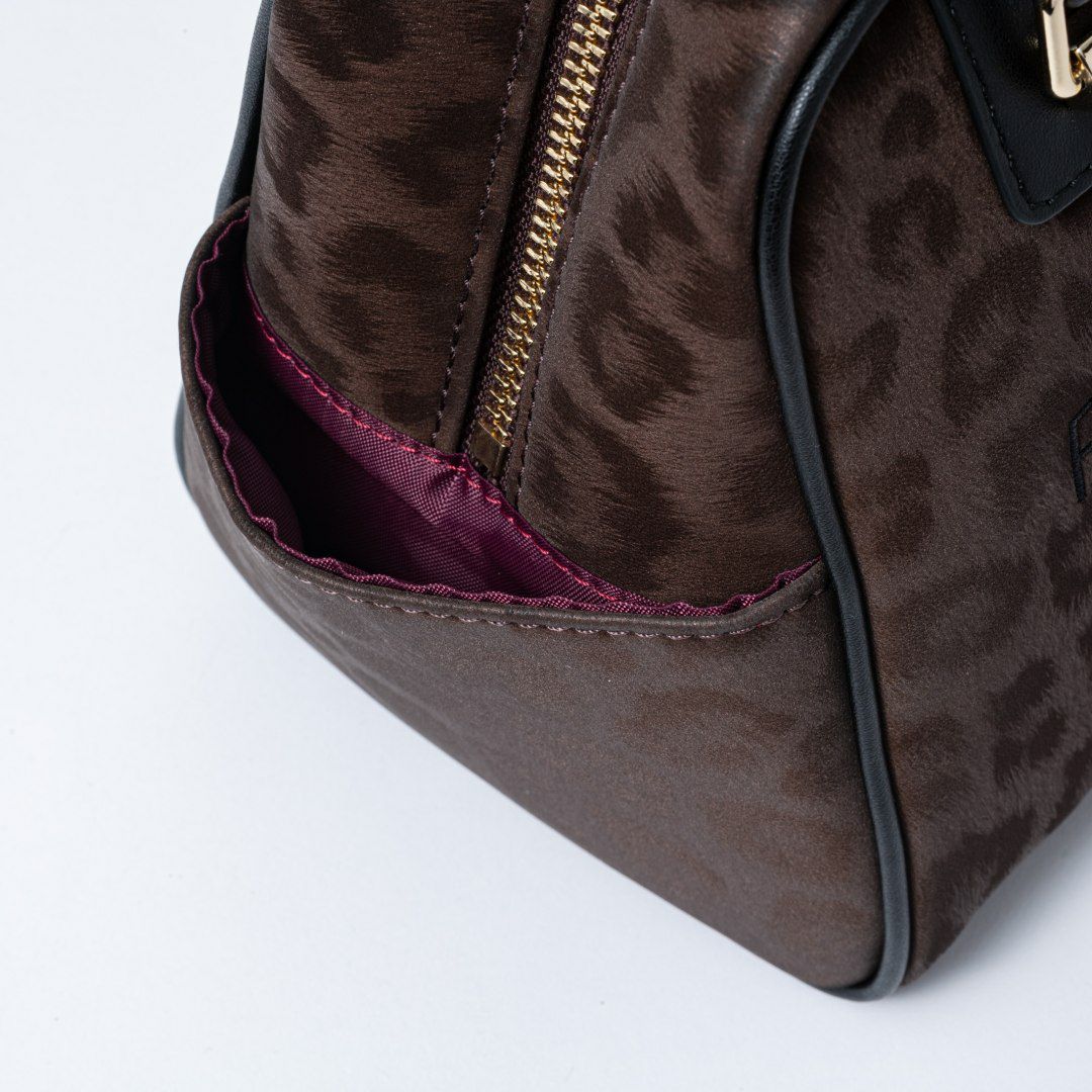 PINKY&DIANNE ソフトレオパード 2WAYボストン ブラウン