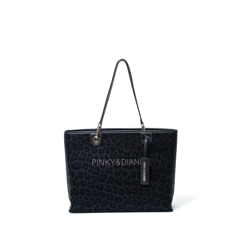 PINKY&DIANNE ソフトレオパード トート ブラック