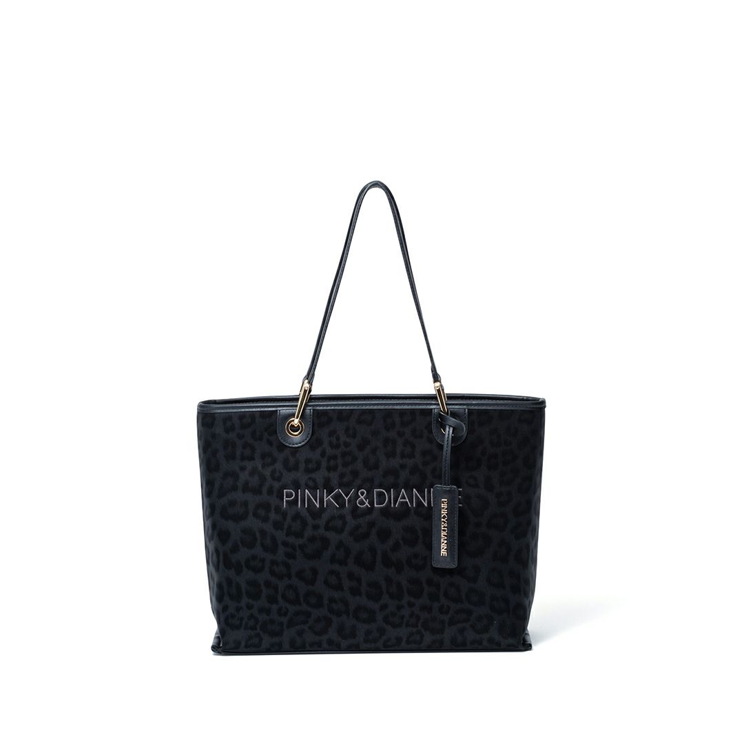 PINKY&DIANNE ソフトレオパード トート ブラック