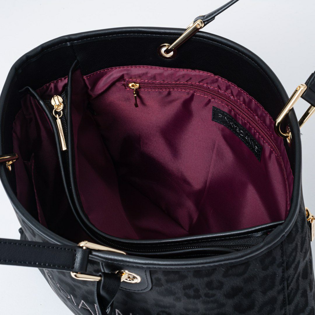 PINKY&DIANNE ソフトレオパード トート ブラック