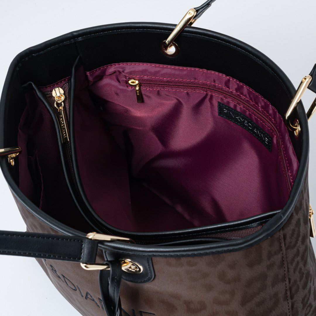 PINKY&DIANNE ソフトレオパード トート ブラウン