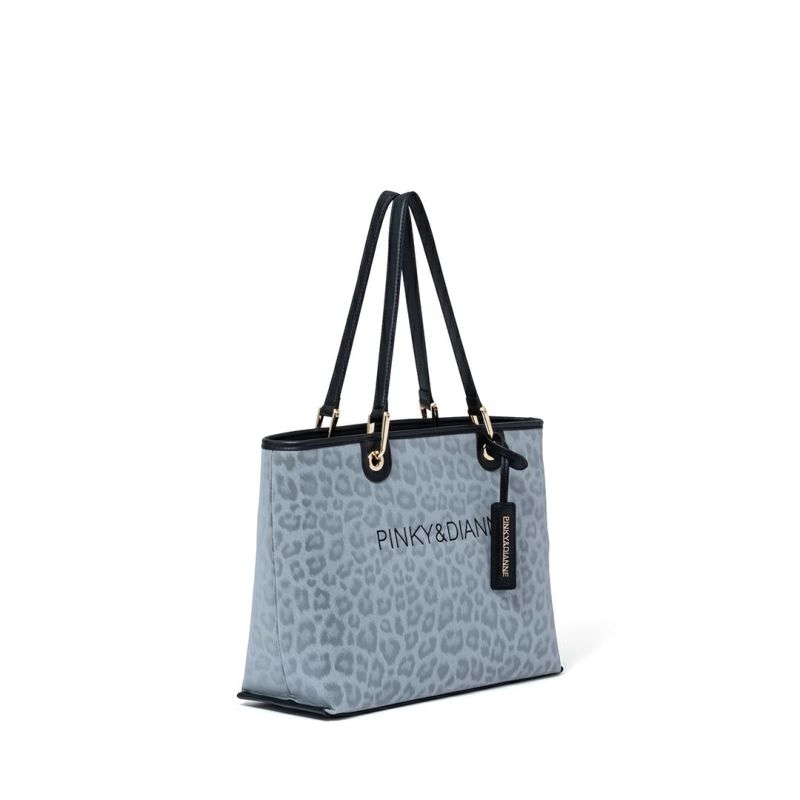 PINKY&DIANNE ソフトレオパード トート グレー