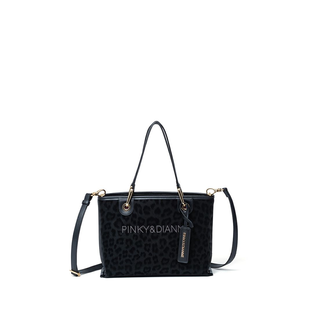 PINKY&DIANNE ソフトレオパード 2WAYハンド ブラック