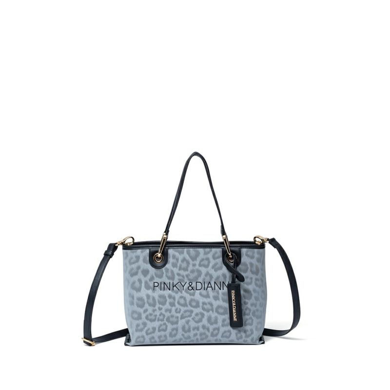 PINKY&DIANNE ソフトレオパード 2WAYハンド グレー