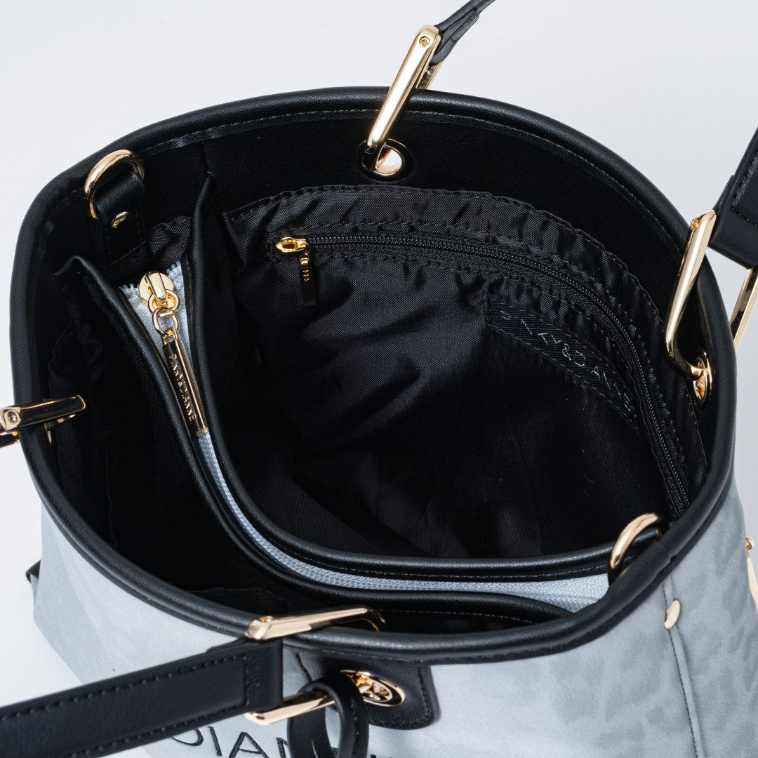 PINKY&DIANNE ソフトレオパード 2WAYハンド グレー