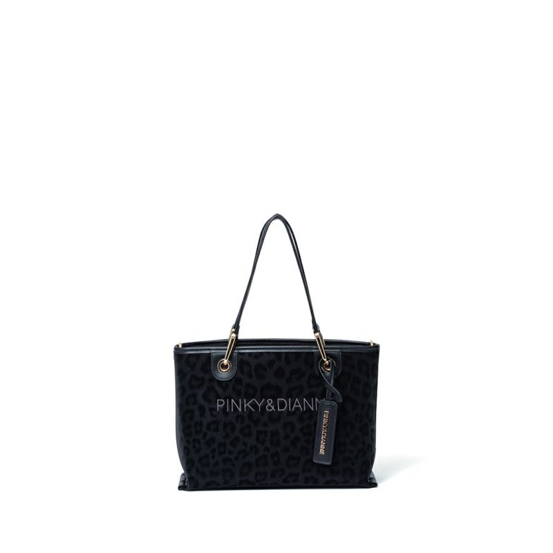 PINKY&DIANNE ソフトレオパード 2WAYハンド ブラック