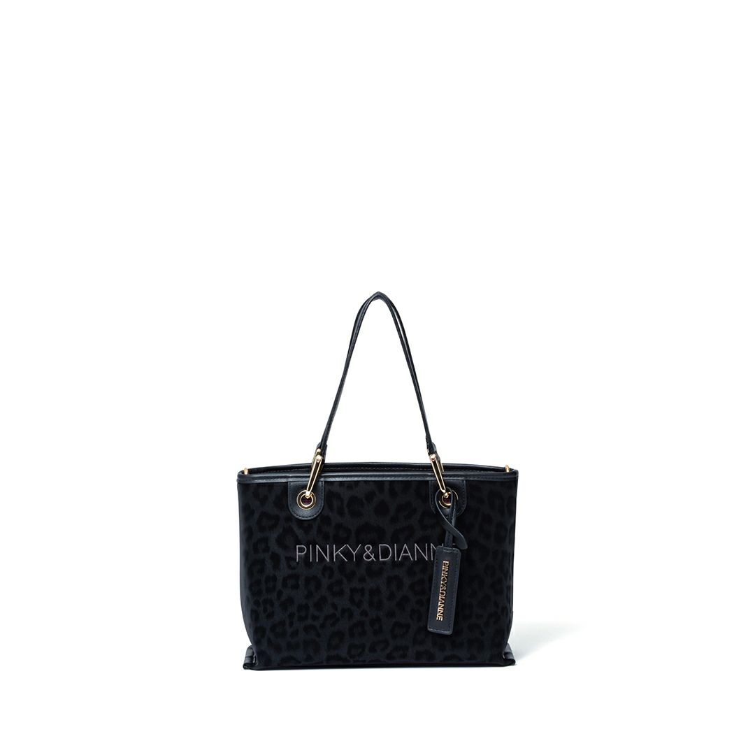 PINKY&DIANNE ソフトレオパード 2WAYハンド ブラック