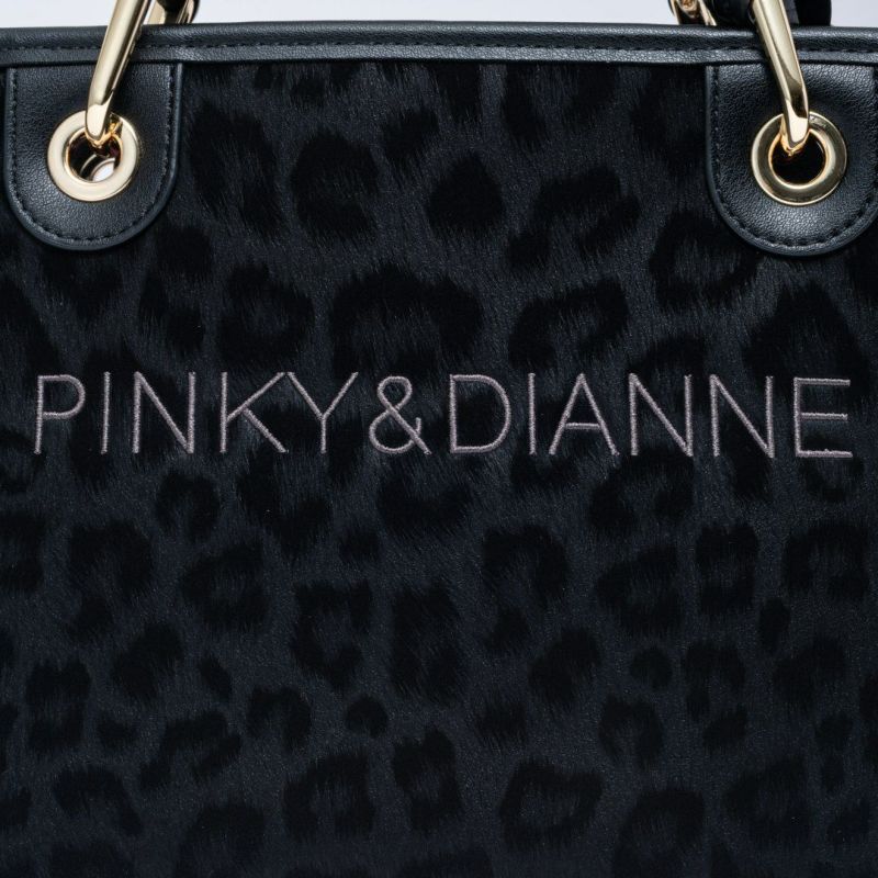 PINKY&DIANNE ソフトレオパード 2WAYハンド ブラック