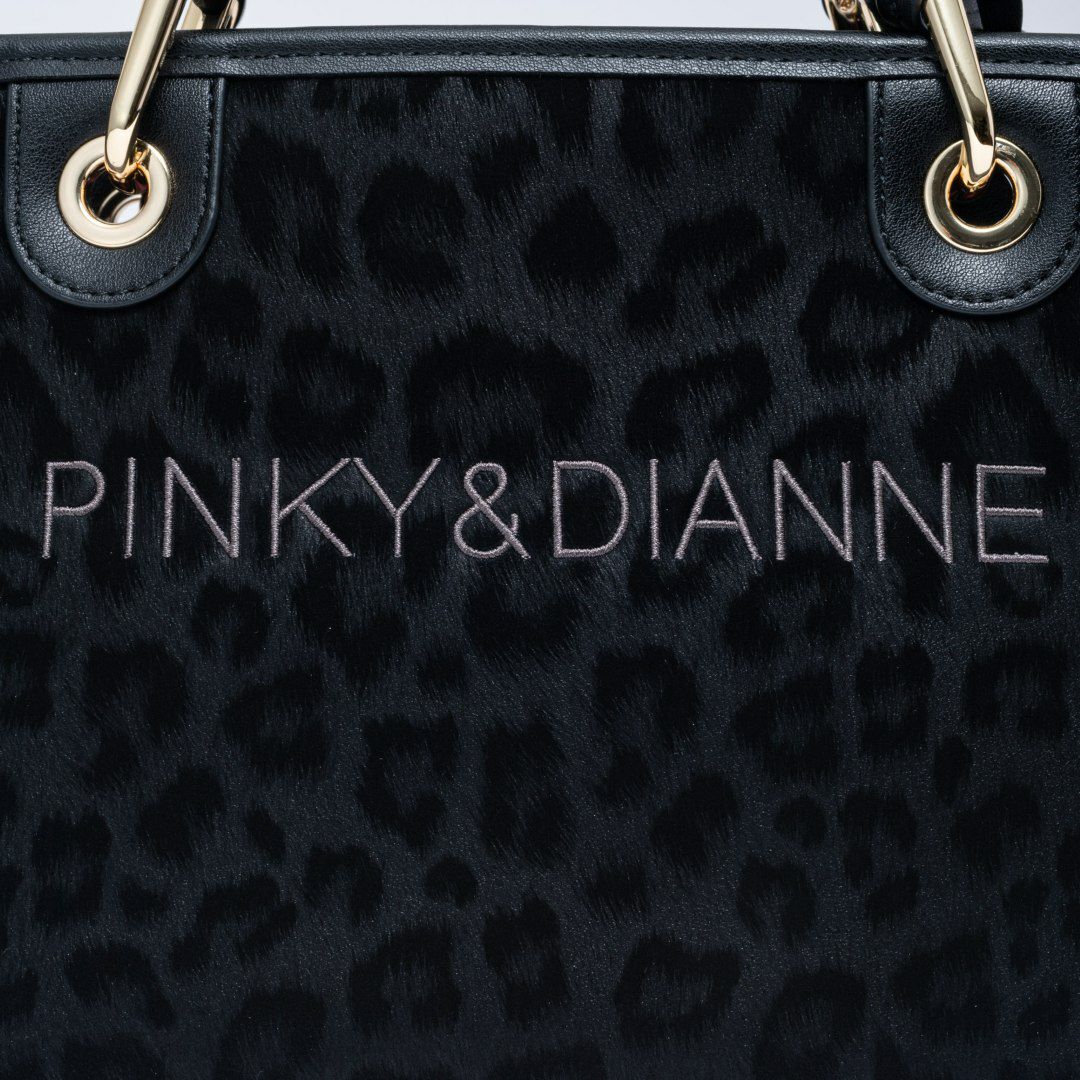 PINKY&DIANNE ソフトレオパード 2WAYハンド ブラック
