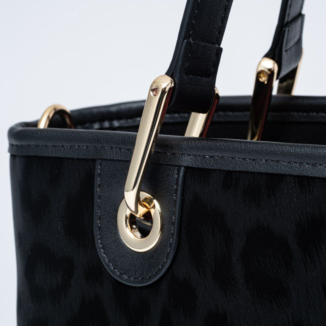 PINKY&DIANNE ソフトレオパード 2WAYハンド ブラック