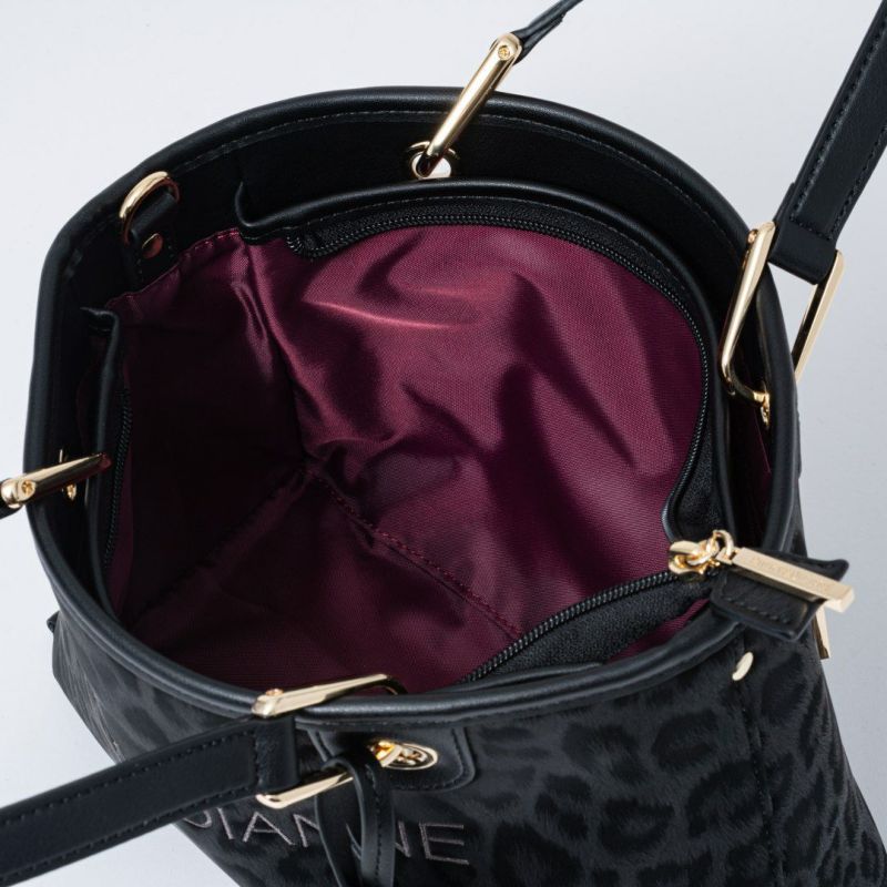 PINKY&DIANNE ソフトレオパード 2WAYハンド ブラック