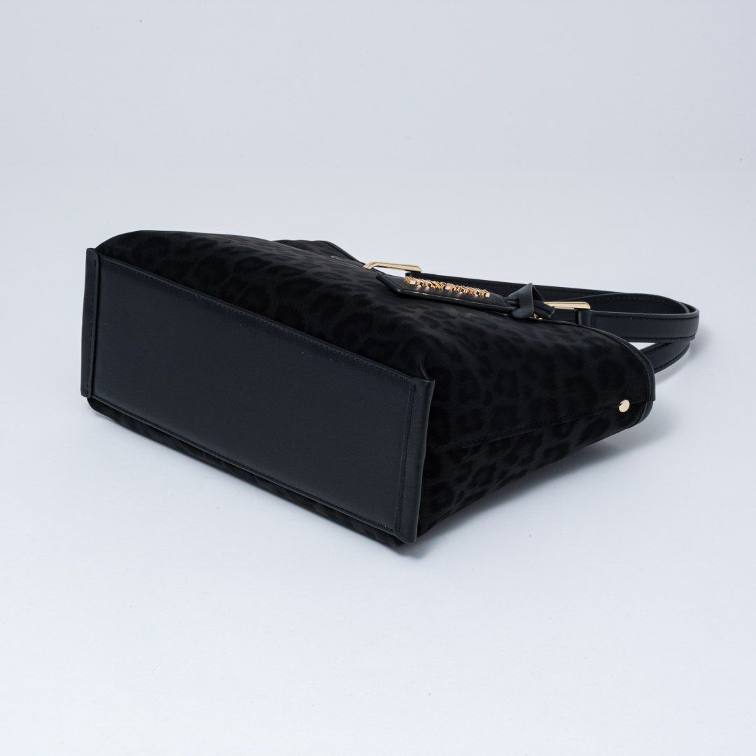 PINKY&DIANNE ソフトレオパード 2WAYハンド ブラック