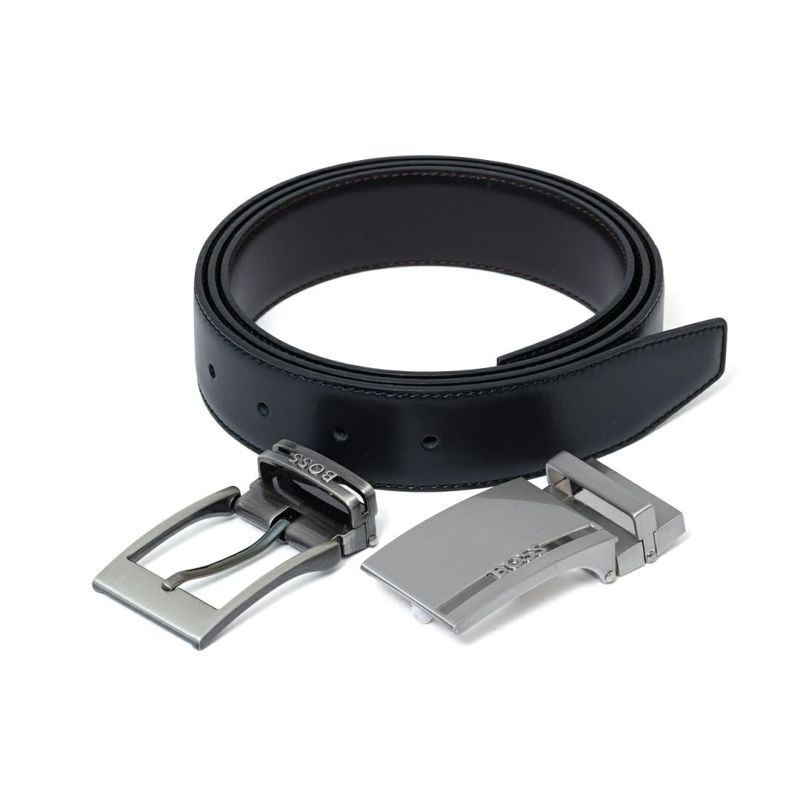 BOSS Galliz イタリアンレザーリバーシブルベルト【HBMB5010】 ブラック