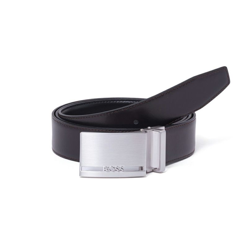 BOSS Galliz イタリアンレザーリバーシブルベルト【HBMB5010】 ブラック