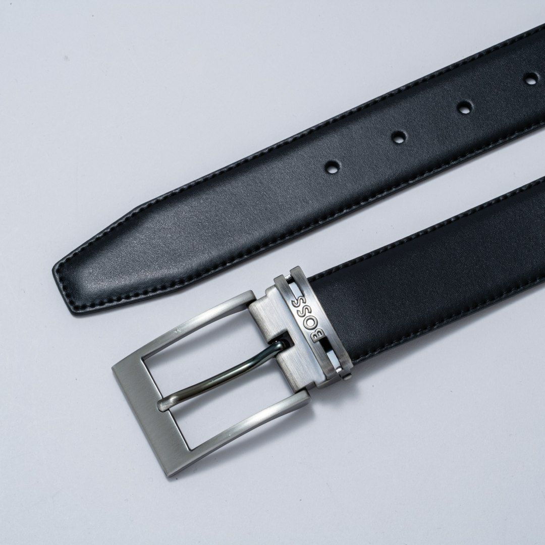 BOSS Galliz イタリアンレザーリバーシブルベルト【HBMB5010】 ブラック