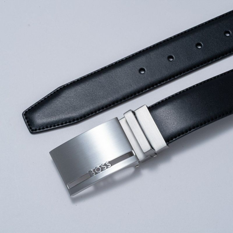 BOSS Galliz イタリアンレザーリバーシブルベルト【HBMB5010】 ブラック