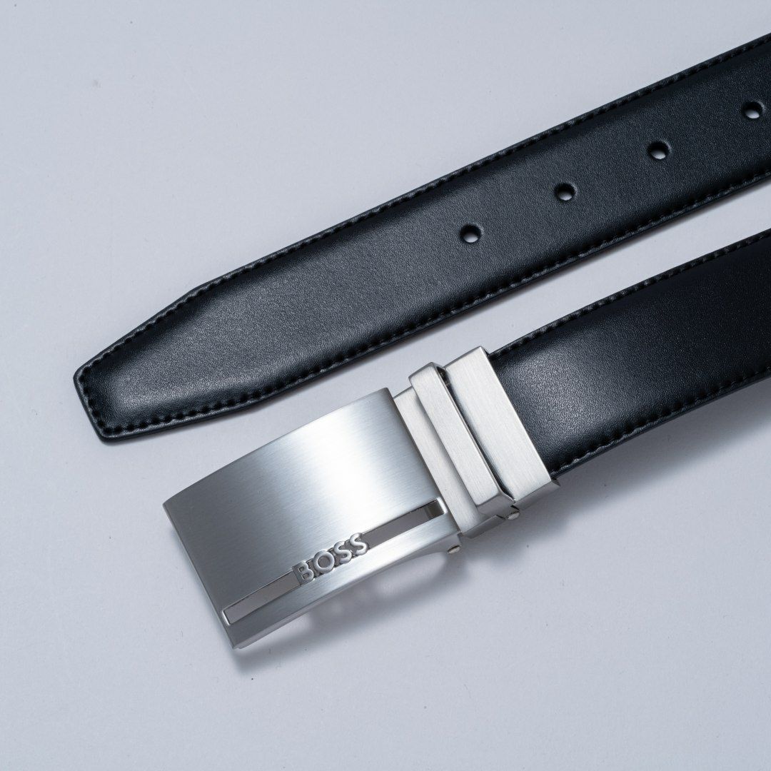 BOSS Galliz イタリアンレザーリバーシブルベルト【HBMB5010】 ブラック