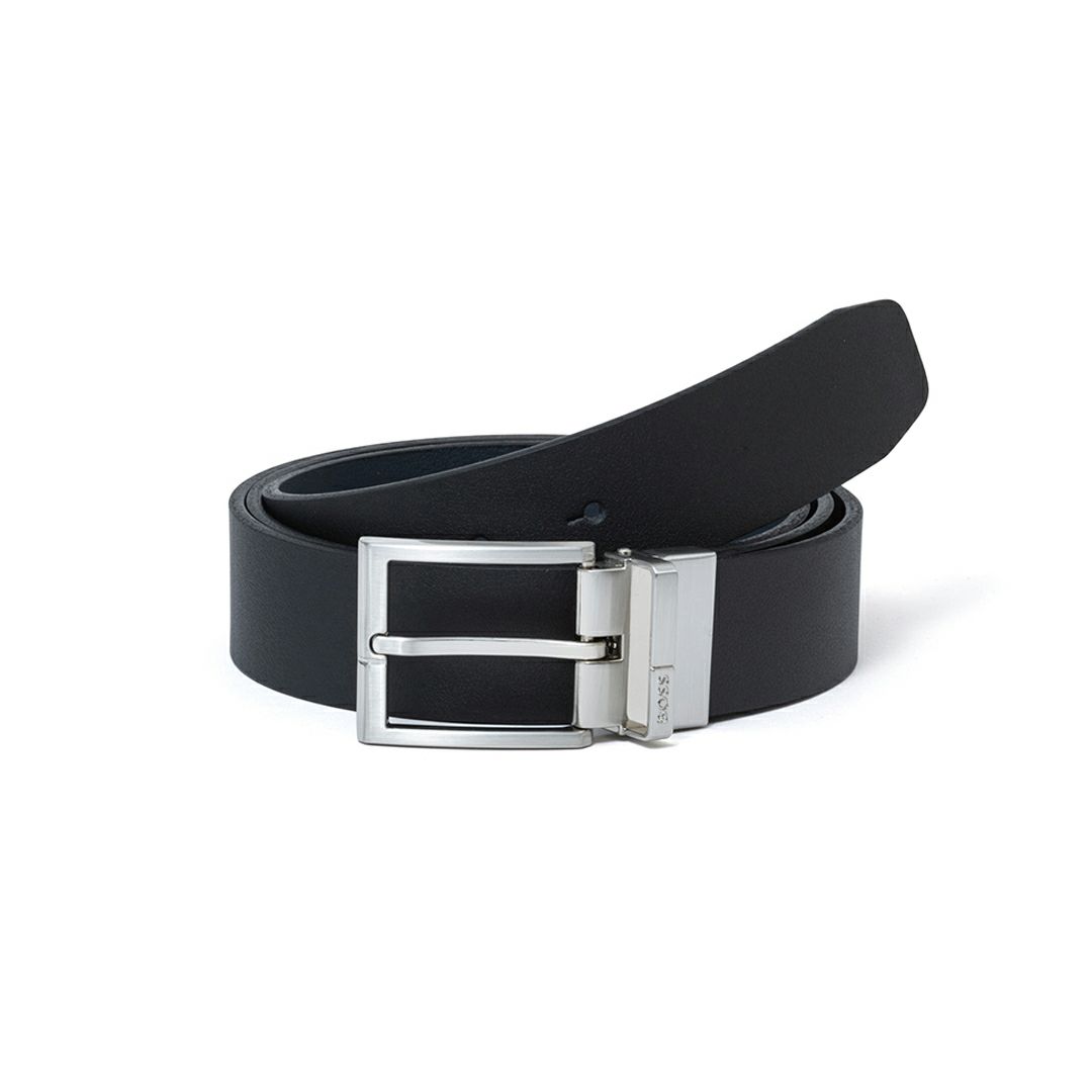 BOSS Geppy イタリアンレザーリバーシブルベルト【HBMB5020】 ブラック