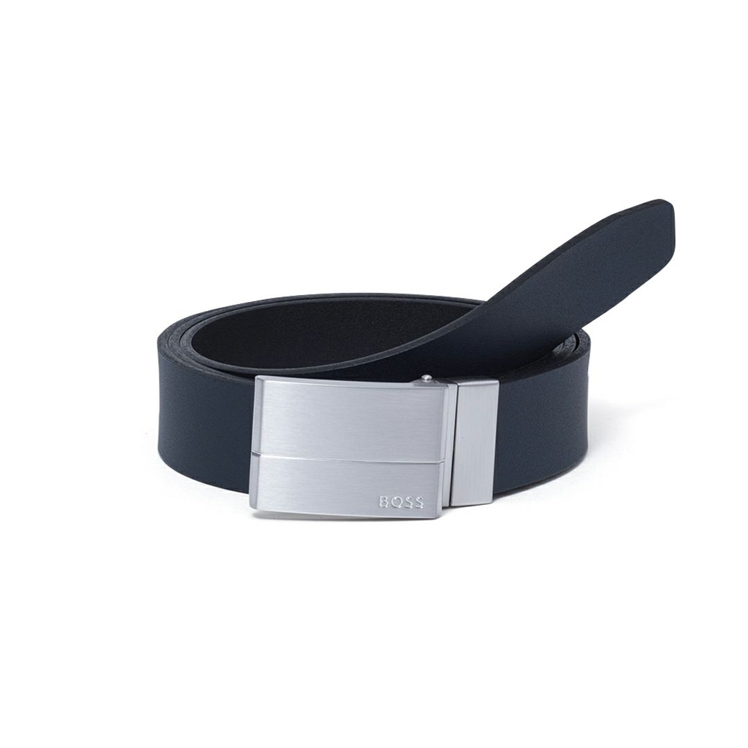 BOSS Geppy イタリアンレザーリバーシブルベルト【HBMB5020】 ブラック