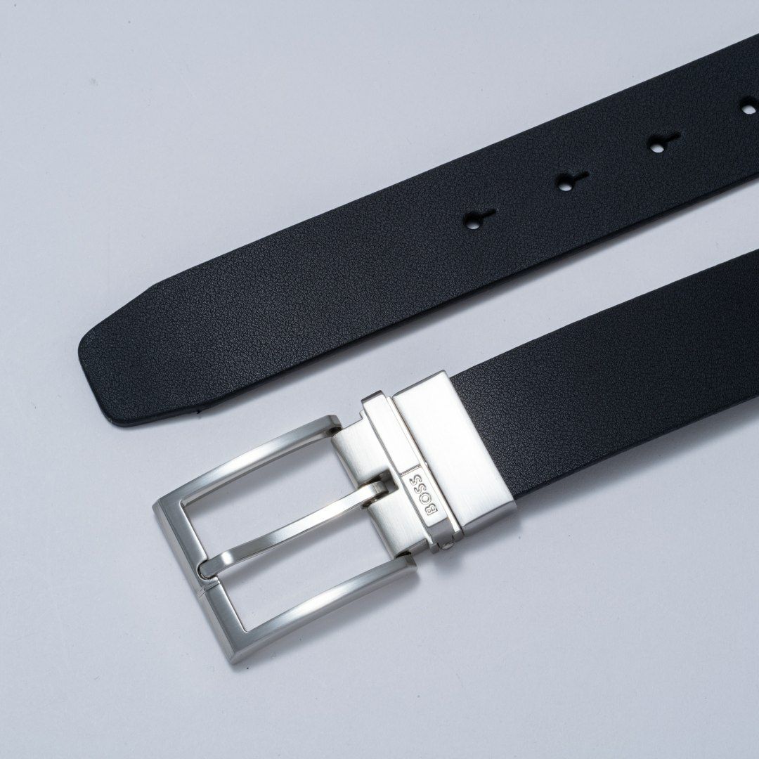 BOSS Geppy イタリアンレザーリバーシブルベルト【HBMB5020】 ブラック