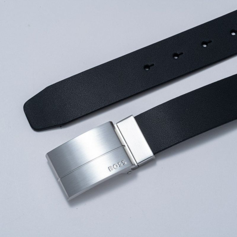 BOSS Geppy イタリアンレザーリバーシブルベルト【HBMB5020】 ブラック