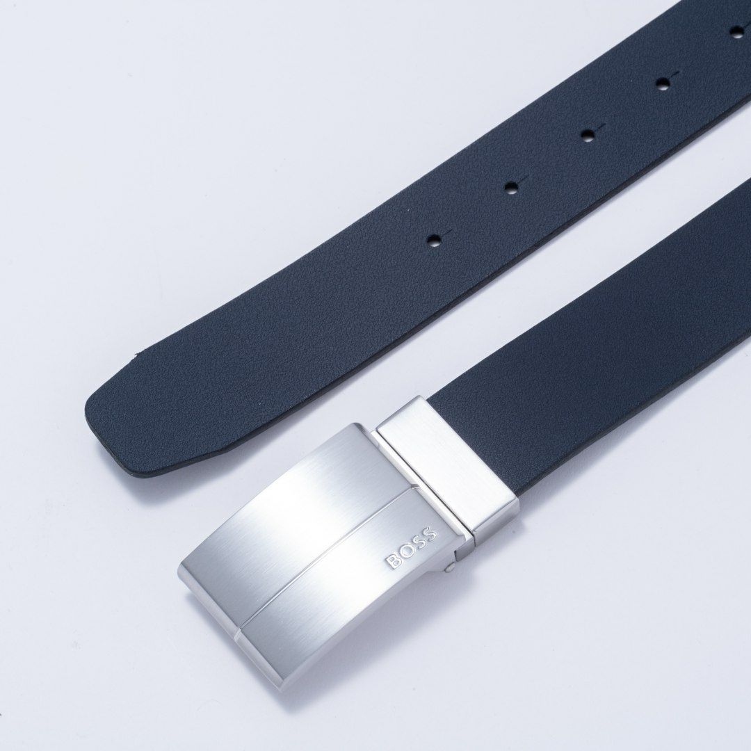 BOSS Geppy イタリアンレザーリバーシブルベルト【HBMB5020】 ブラック