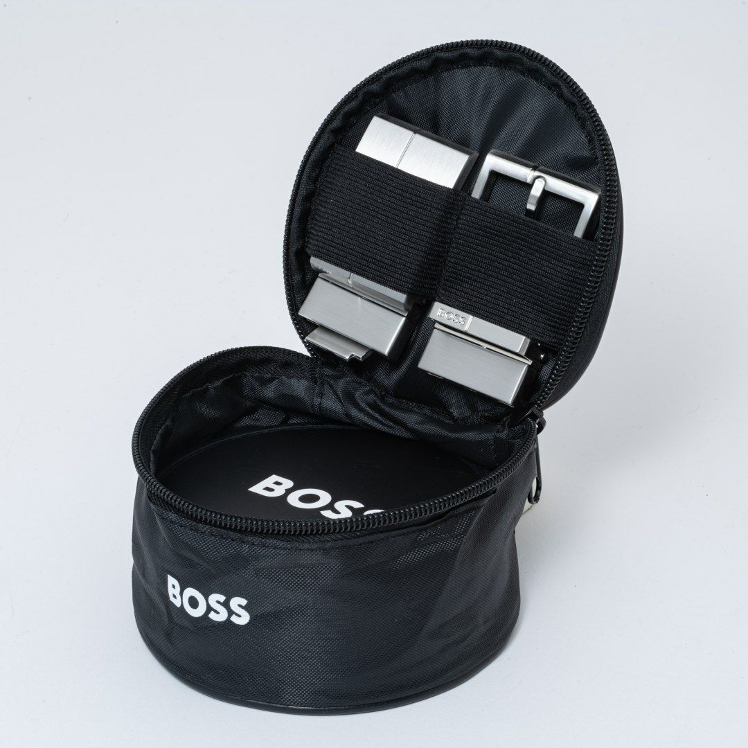 BOSS Geppy イタリアンレザーリバーシブルベルト【HBMB5020】 ブラック