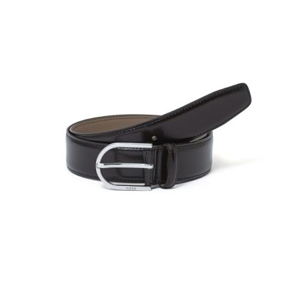 BOSS Elloy レザーベルト＆ガンメタリックバックル（95）【HBMB5034