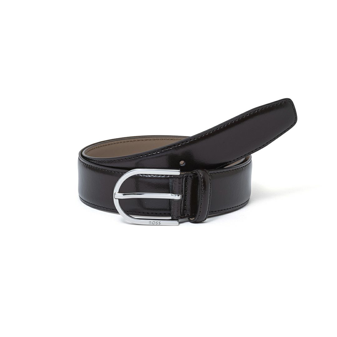 BOSS Tifeo イタリア製レザーベルト（110）【HBMB5057】 チョコ