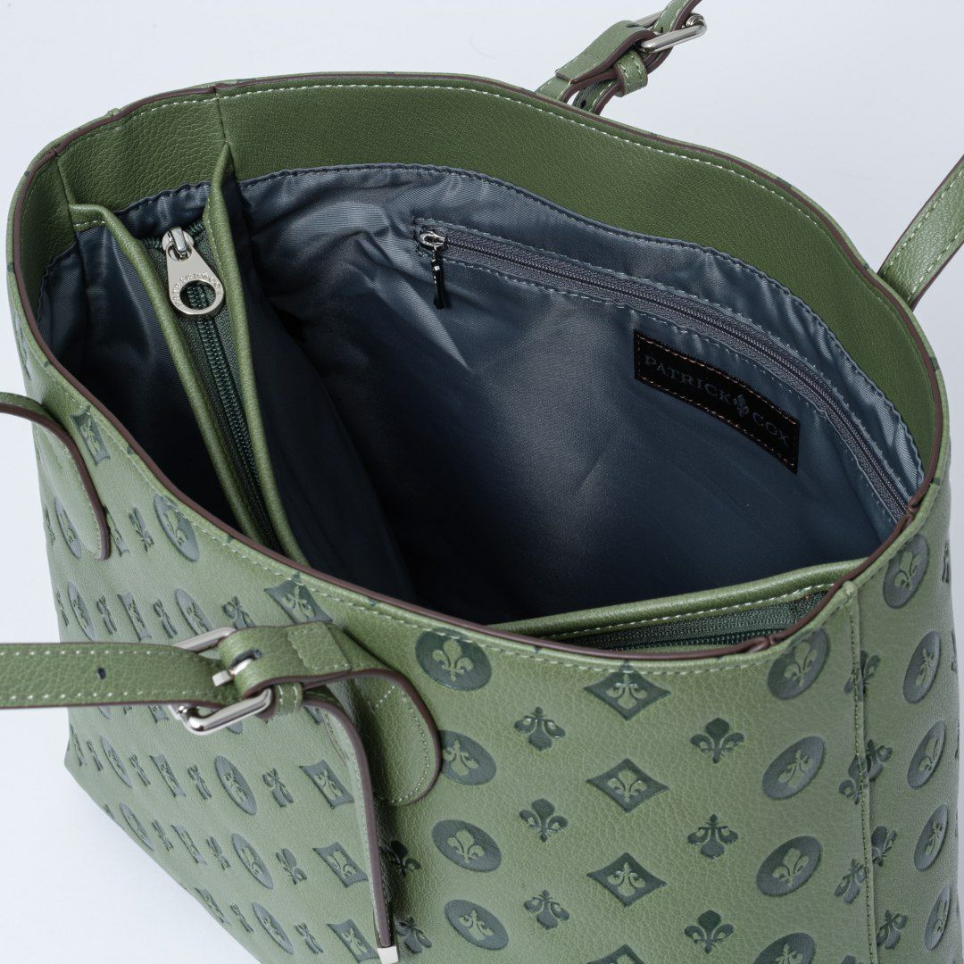 PATRICK COXリリーエンボス トート(L) グリーン