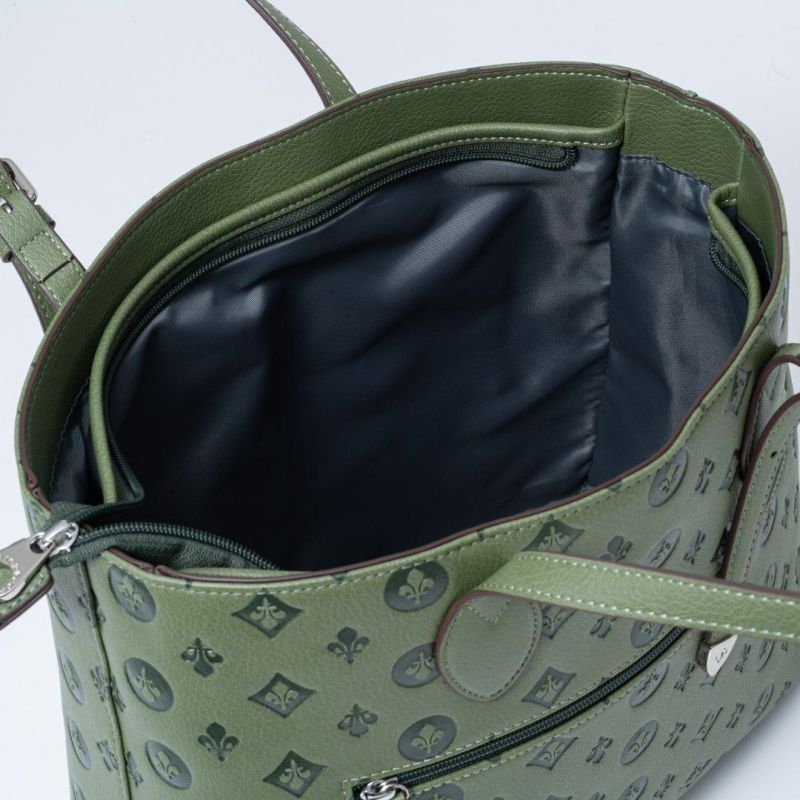 PATRICK COXリリーエンボス トート(L) グリーン