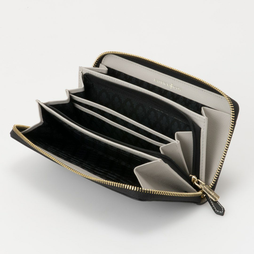 PATRICK COX カラーサンダル ラウンドファスナー長財布 ブラック