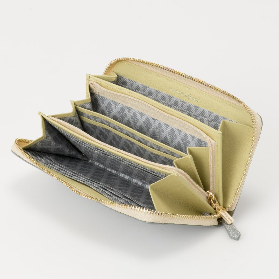 PATRICK COX カラーサンダル ラウンドファスナー長財布 シルバー