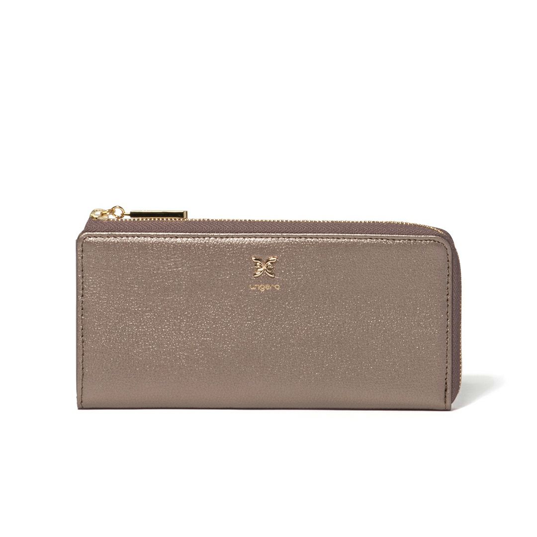 U by ungaroパピヨン L字ファスナー長財布 ブロンズ