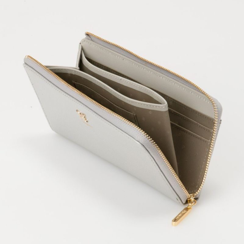 U by ungaroパピヨン L字ファスナー長財布 シルバー