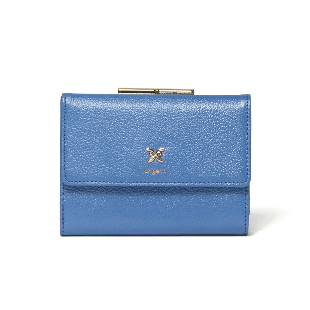 U by ungaroパピヨン 口金折り財布 ブルー