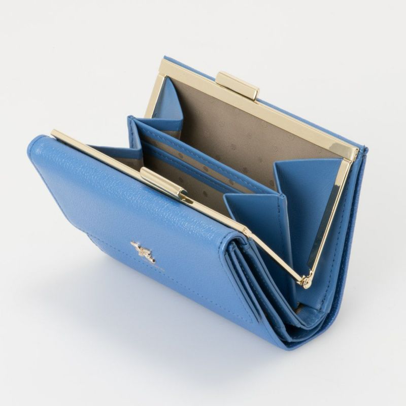 U by ungaroパピヨン 口金折り財布 ブルー