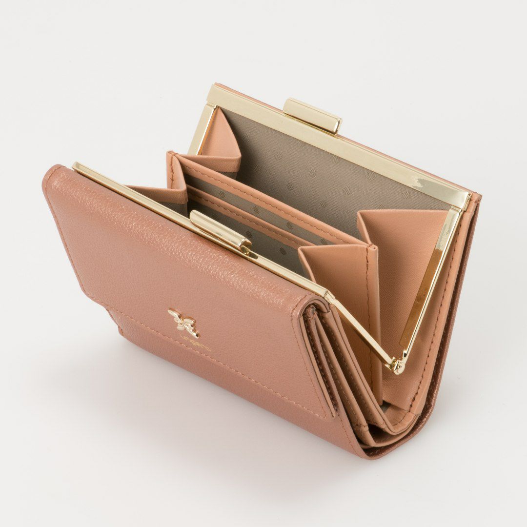 U by ungaroパピヨン 口金折り財布 ピンクゴールド