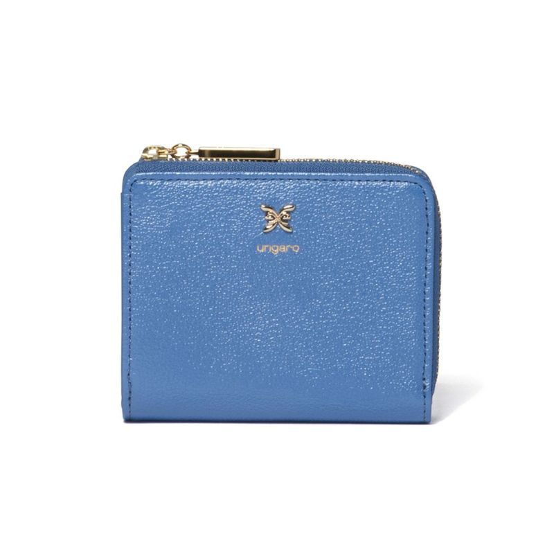 U by ungaroパピヨン L字ファスナー折り財布 ブルー
