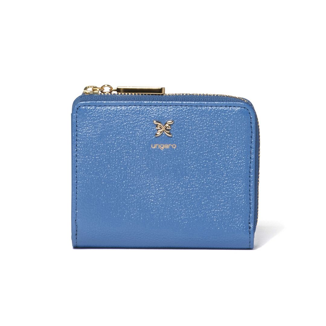 U by ungaroパピヨン L字ファスナー折り財布 ブルー