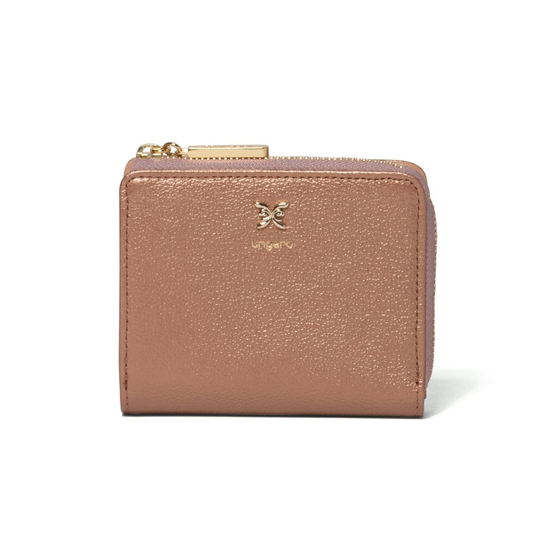 U by ungaroパピヨン L字ファスナー折り財布 ピンクゴールド