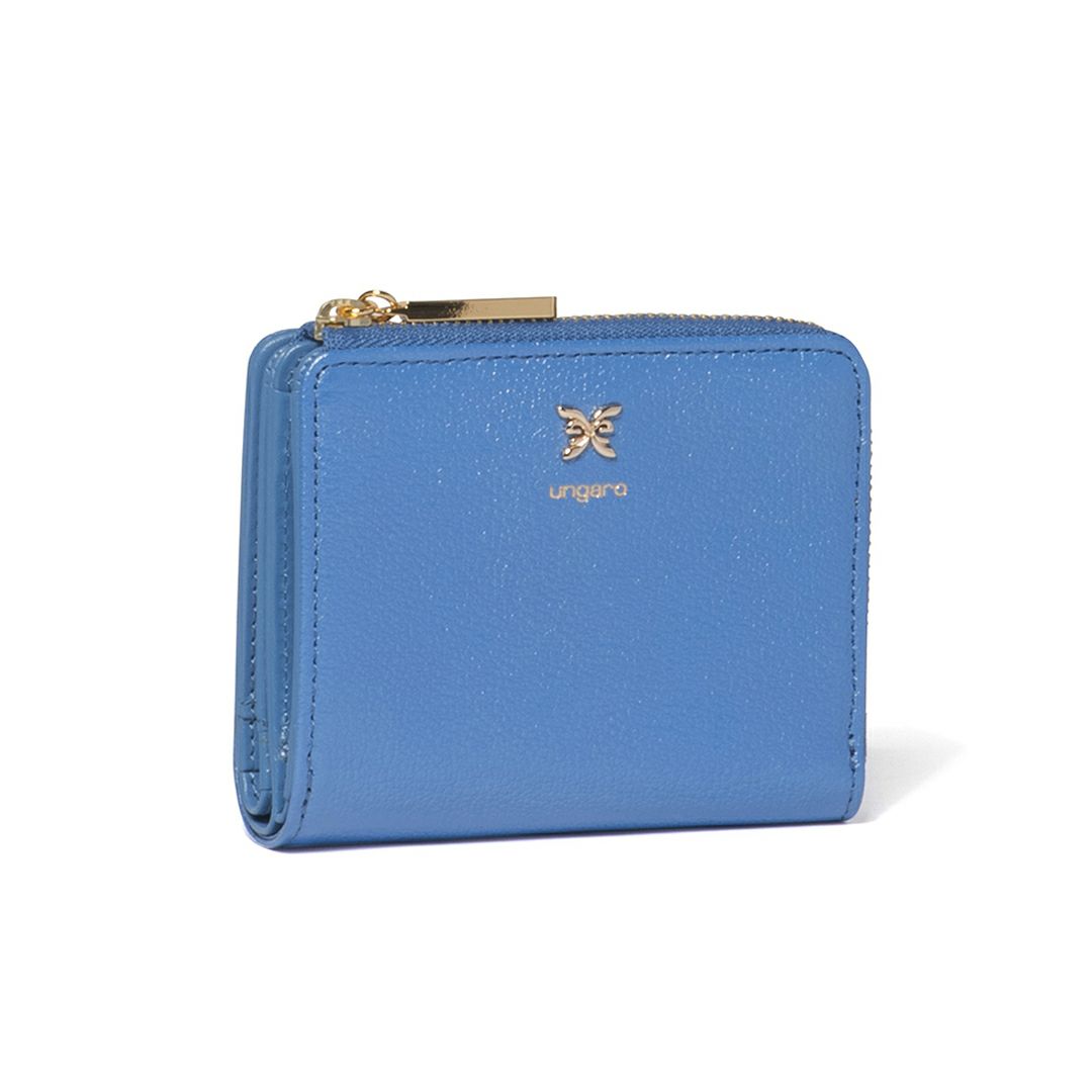 U by ungaroパピヨン L字ファスナー折り財布 ブルー