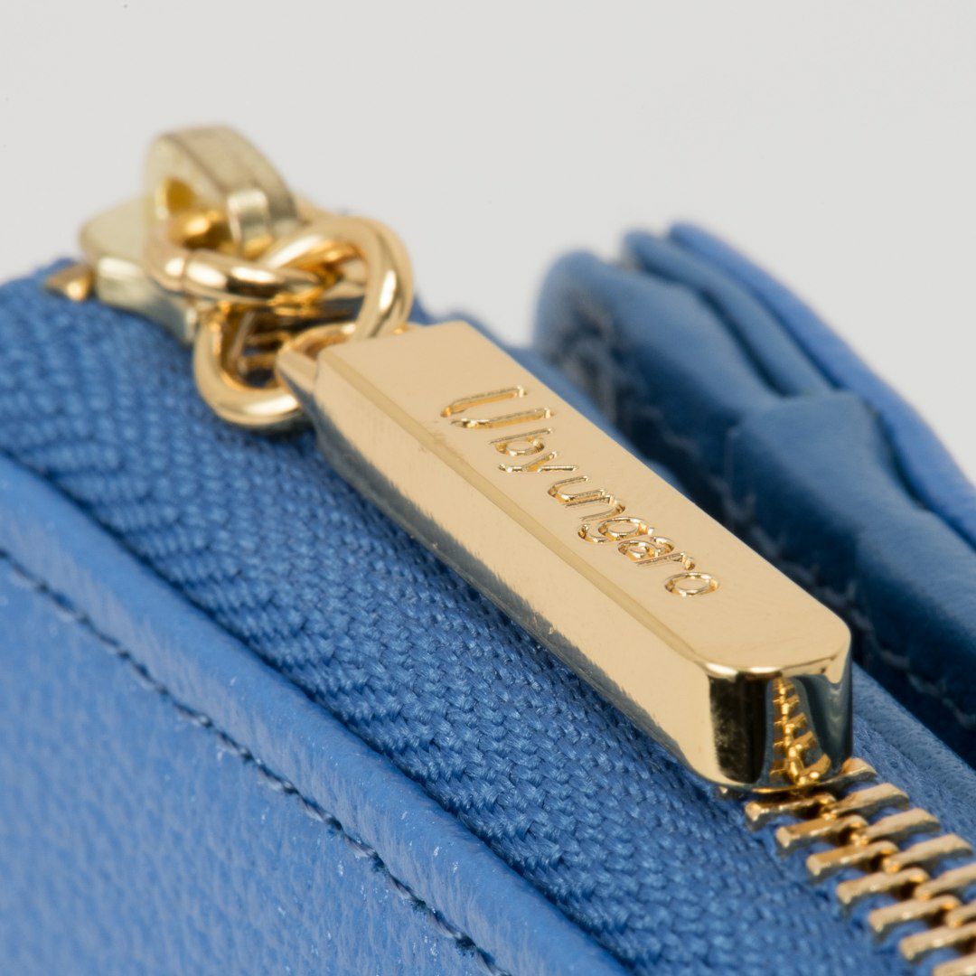 U by ungaroパピヨン L字ファスナー折り財布 ブルー