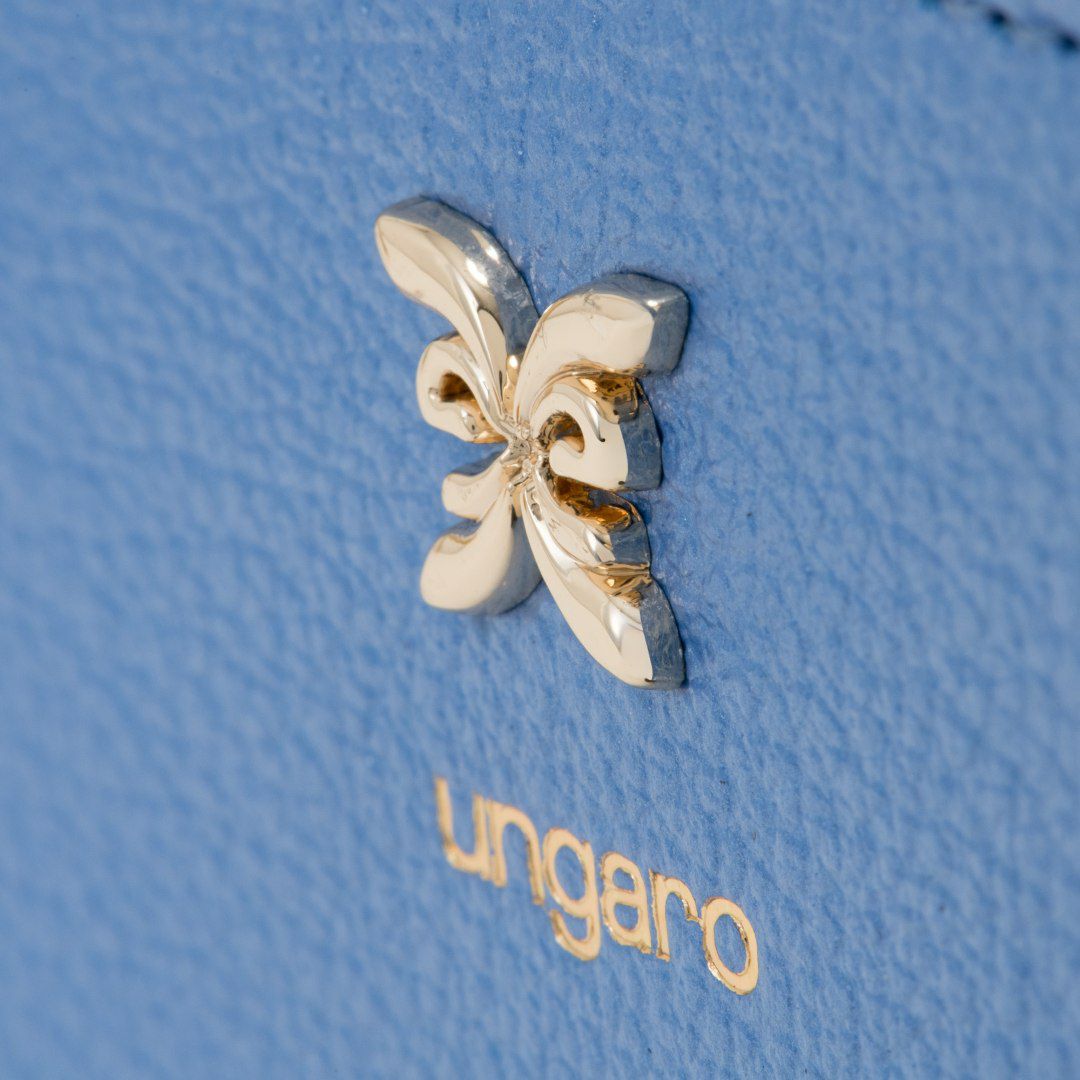 U by ungaroパピヨン L字ファスナー折り財布 ブルー